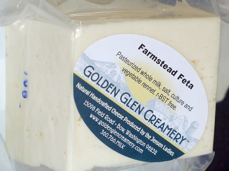 Golden Glen Creamery's new cow's milk feta. Photo copyright 2009 by Zachary D. Lyons.