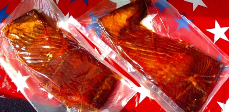 Fresh smoked king salmon from Wilson Fish. Photo copyright 2009 by Zachary D. Lyons.