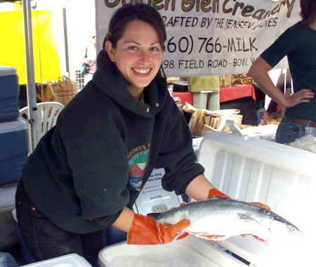 Fresh whole keta salmon from Loki Farm. Photo copyright 2009 by Zachary D. Lyons.