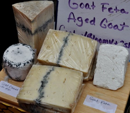 Aged goat cheeses from Twin Oaks Creamery. Photo copyright 2013 by Zachary D. Lyons.