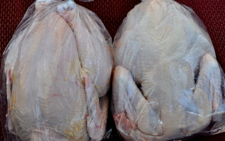 Fresh organic chickens from Stokesberry Sustainable Farm at Ballard Farmers Market. Copyright Zachary D. Lyons.