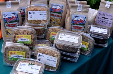 Dried grains, beans and seeds from Nash's Organic Produce at your Ballard Farmers Market. Copyright Zachary D. Lyons.