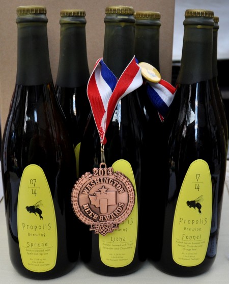 Award-winning ales from Propolis Brewing at Ballard Farmers Market. Copyright Zachary D. Lyons.