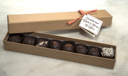 Gift box of dairy-free truffles from Soulever Chocolates at Ballard Farmers Market. Courtesy Soulever Chocolate.