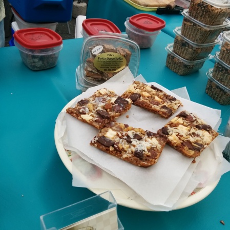 Pure bliss in a square called bark.  Pete's Perfect Toffee at Ballard Farmers Market.